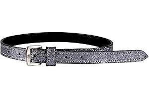 ARBO-INOX® - Sporenriemen aus Leder - in Glitzeroptik - mit Edelstahlschnalle (Silber)