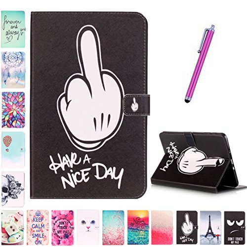 Romtronic Cute Colorful Flip Tasche PU Leder Abdeckung Stand Schutzhülle für Samsung Galaxy Tab A6 10.1 Pouces SM-T580 / SM-T585 + 1 x Schwarz Stylus (Design 13)