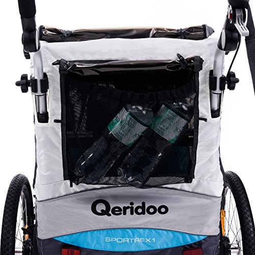 Qeridoo Sportrex 1 Deluxe (inkl. Sitzpolster) Kinder-Fahrradanhänger für 1 Kind (mit einstellbarer Federung) - 5
