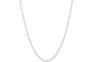 Esrael 2/3mm Silver Box/Wheat Stainless Steel Chain for Men, Fade-proof and Durable Mens Silver Chain Neckalce Ideal Pendants Choice Jewellery Gift 18/20/22/24 Inch