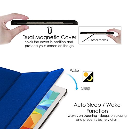 ForeFront Cases® Neue Leder Hülle / Tasche / Case / Cover für Samsung Galaxy Tab S 8.4 T700 – Rundum-Geräteschutz und intelligente Auto-Sleep-Wake-Funktion mit 3-JAHRES-GARANTIE VON FOREFRONT CASES – inkl. Eingabestift und Displayschutz - 5