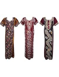 Indiatrendzs Women Cotton Nighty Printed Nightwear Maxi (Pack of 3) Combo Set (Chest 44)