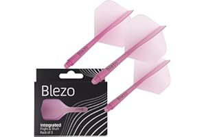 BLEZO Darts Durable Dart Flights | Integrated Dart Flights with Shafts | Pack Of 3 | Fixed 90 Degree Angle | Standard Shape Darts Flights & Stems | Durable Darts Accessories