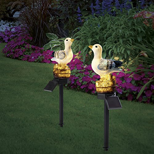 LED-Solar-Leuchten Möwe 2er-Set – Handbemalt für eine maritime Möwen-Optik ( Tageslichtsensor für automatisches Ein- und Ausschalten, Bis zu 8 Stunden Leuchtdauer, Warm-weißes Licht ) - 3