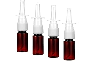 CATOR 4 Pièce 20ml Vaporisateurs Nasaux Vide en Plastique, Brun Spray Nasal Vides, Réutilisable Flacon Pulvérisateur Nasal avec Entonnoirs et Étiquette, pour Parfum, Huiles Essentielles - ambre