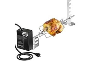 hzexun Universal Heavy Duty BBQ Rotisserie Kit for Grills,4W 220V Rotisserie Grills Kit Electric Motor for Gas Grills Home Outdoors