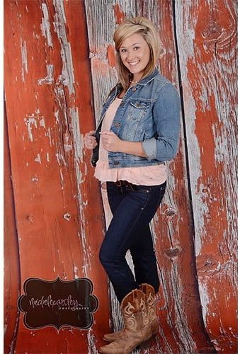 Photography Weathered Faux Wood Floor Drop Background Mat CF1429 Rubber Backing, 8'x8' High Quality Printing, Roll up for Easy Storage Photo Prop Carpet Mat by PHOTOGRAPHY OUTLET
