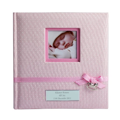 Personalised Pink Polka Dot Photo Album - Christening Gift Girl Baby