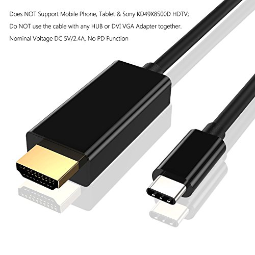 Philonext USB-C zu HDMI-Cable (4KX2K@60Hz), (1,8m/5,9ft), USB-3.1 (Thunderbolt 3 kompatibel) Typ c männlich männliche 4K HDMI Kabel für 2016 Huawei MateBook & mehr 2015 MacBook, MacBook Pro, ChromeBook Pixel - 2