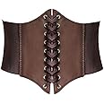 HANERDUN Lace-up Waspie Corset Belts for Women Elastic Waist Belt Tied Retro Wide Belt