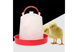 DERUAKU Chicken Drinker, Poultry Drinker, Plastic Poultry Waterer with Handle for Chicks, Chickens, Duck, Geese, Quail, Poultry Water Kettle (1L)