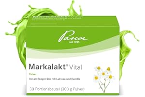‎PASCOE Pascoe Markalakt Vital Pulver: Instant-Teegetränk mit Laktose und Kamille - Kamille unterstützt das Wohlbefinden im Magen-Darm-Trakt - ohne Zusatzstoffe - 30 praktische Portionsbeutel a 10 g (300 g)
