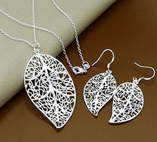 Fashion 925 Sterling silver women party pretty cute bracelet necklace set