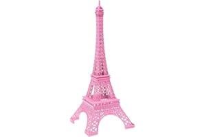 sharprepublic Estatua Color París Torre Eiffel Estatuilla Antigua Decoración de Hogar Adorno de Vendimia, Metal - Rosa 25cm