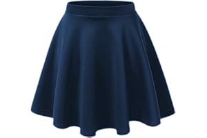 L S U Mini jupe patineuse évasée taille haute extensible pour l'école, la danse, la gym, mini jupe