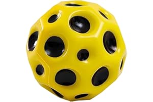 SALPPLEA Packung mit 1 Mondbällen, Hochsprung-Gummiball, Weltraumball, Mondball, High-Bounce-Lochball,Space Ball Moon Ball, Mini Bouncing Ball Toy.（Gelb）