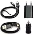 Produktbild OKCS® 4 in 1 Set Magnet Ladekabel 1m + Micro USB Ladekabel 1m + KFZ Adapter + 1.0 A Netzteil für Sony Xperia Z1, Z1 Compact, Z2, Z2 Tablet, Z3, Z3 Compact, Z3 Tablet Compact, Z4 Tablet Compact in Schwarz