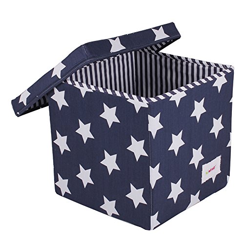 Minene Cube Storage Box with Stars (Blue/ White)