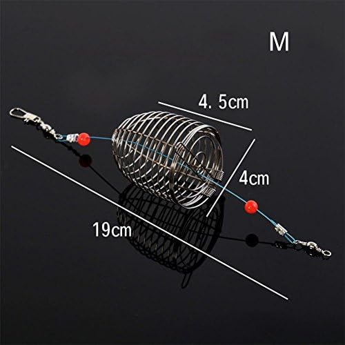 Yuneody Small Portable Stainless Steel Wire Basket Feeder Holder Bait Cage Fishing Tackle Fishing Tool Crankbait Hard Bait Crank Bait Wobbler Carp Fishing Basket Simulation Bait