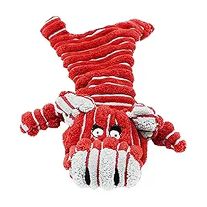 KUTKUT Crinkle Dog Squeaky No Stuffing Dog Plush Chew Toy for Puppy Medium & Large Dogs Squeak Toy