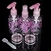 Set of 5Pcs Empty Spray Bottles 80ml + Container 20g with Carring Bag for Perfume Liquid Lotion Cream Mask---Pink