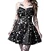 Produktbild Dasongff Gothic Kleid Damen Mittelalter Kostüm Vintage Steampunk Cocktailkleid Lolita Kleider Schulterfrei Gotische Kleidung Partykleid Moon Weihnachten Halloween Erwachsene Cosplay Minikleid