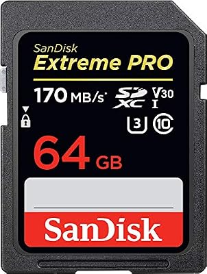 SanDisk Carte mémoire SDXC SanDisk Extreme PRO 64 Go jusqu'à 170 Mo/s, Classe 10, U3, V30