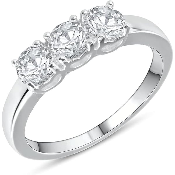 Anello donna Trilogy in Oro bianco e Zirconi
