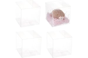 BENECREAT 10PCS PVC Caja Plegable Cajita Plástica 15x15x15cm Envase Transparente de Regalo Contenedor de Dulce Chocolate para Boda Fiesta Cumpleaños