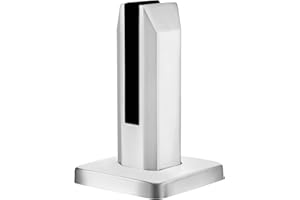 YUNYODA Abrazadera de Vidrio 1PCS, Acero Inoxidable Escaleras Soporte Barandilla Cristal de Piscina, Poste de Balaustrada Vidrio, Soporte de Abrazadera de Vidrio para 0.3-0.5" Cristal, Plata Mate