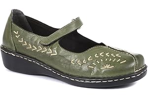 Pavers Women's Touch Fasten Mary Janes - Shoes with Cut Out Detail and Wider D/E Fit - Elegant Ladies Casual Footwear
