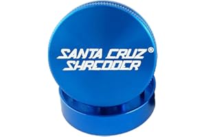 Santa Cruz Shredder Molinillo de hierbas de metal con parte superior moleteada para un agarre más fuerte, 2 piezas pequeñas (mini) 1.7 pulgadas (azul)