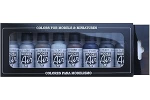 Vallejo Model Air - Set di Colori Acrilici per Aerografo, 8 Pezzi, Colori Assortiti