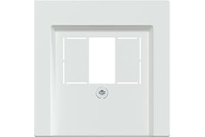 Schneider Electric Merten Zentralplatte für TAE, Audio und USB, System M, aktivweiss glänzend, Artikelnummer 296025