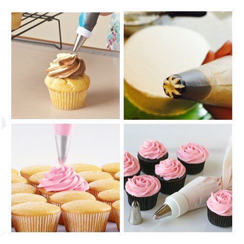 Gearmax® 52-Piece 52tlg Stainless Steel Edelstahl Nozzles und Icing Piping Bag Nozzles Set Kuchen Cake Decorating Blumennagel mit Aufbewahrungsbox Box Blumennägel Kupplung PROFI Set - 3