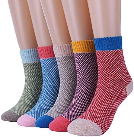WeiYiTao Hot Selling High Quality Women Socks Colorful 5 Pairs Super Thick Warm Winter Socks One Size (Style A)