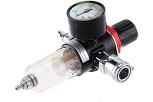 Mdurian CXQBS24 1/4 inch BSP Air Filter Regulator Compressor Moisture Trap Oil Water Lubricator Separator Pressure Reducer for Compressor Air Tools Gas Processor Quick Connector