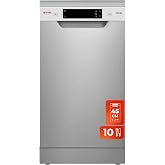 EVVO Dishwasher 45 cm, Third Tray, Capacity for 10 Cutlery, Quick Program 30 minutes, Half Load Program, Adjustable Top Tray,
