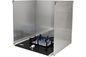 Tauzveok Splash Guard Kitchen Back Wall, Foldable Kitchen Hob Splash Guard with Non-Stick Coating, Stainless Steel Splash Guard, for Gas Cooker, Hob Top, Frying Pan and Fryer, W 50 x 50 x 50 cm