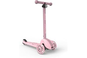 ‎SCOOT & RIDE Scoot & Ride Highwaykick 3S Kinderroller ab 3 Jahren Höhenverstellbar 2-Fach Lenkung LED-Räder Zusammenklappbar Scooter für Kinder 96-130 cm