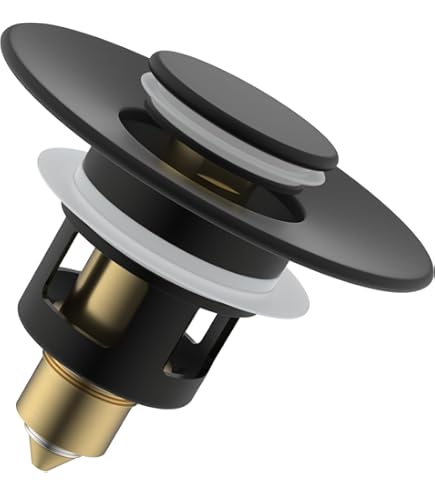 Pop Up Gootsteen Vervanging Mat Zwart, Wastafel Klik Clack Sink Plug Met Verende Push Stopper Afval Afvoer voor Badkamer Vanity Toilet, 66mm Cap Pop Up Gootsteen Vervanging Mat Zwart, Wastafel Klik Clack Sink Plug Met Verende Push Stopper Afval Afvoer voor Badkamer Vanity Toilet, 66mm Cap