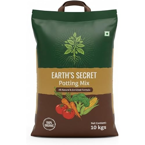 Amazon Brand - 10 Kg Enriched Organic Earth Magic Potting Soil for All Indoor & Outdoor Plants | Premium Ready-to-Use Mix with Fertilizer & Microbes for Superior Growth, Seed Starting & High Moisture.