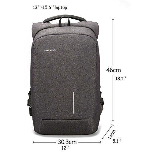 Fresion Anti-diebstahl Laptop Rucksack mit USB Ladeanschluss Wasserdicht Business Taschen Rucks  cke f  r Herren Damen Arbeit Reisen Schule bis zu 15 