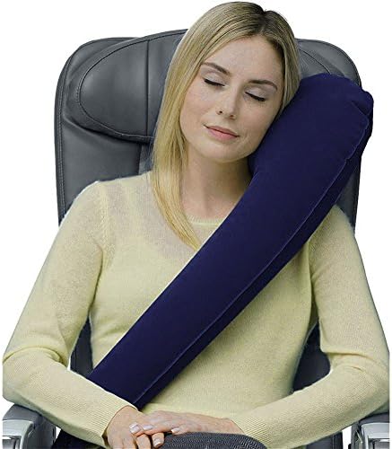 Inflatable Travel Pillow, Scientifically Proven Super Soft Head Neck Support Neck Pillow, Multifunctional and Portable Pillow for Airplane, Car, Office Napping and Camping(Navy)