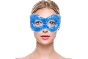NEWGO Antifaz de refrigeración de gel para migrañas, ojos, sequedad de ojos y dolor de cabeza (Azul)