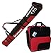 Produktbild BRUBAKER Kombi Set Skisack und Skischuhtasche für 1 Paar Ski bis 170 cm + Stöcke + Schuhe + Helm Schwarz Rot