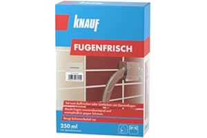 Knauf Fugen-Frisch zur Farb-Auffrischung alter Fugen – Spezialanstrich zum Auffrischen oder Färben verblasster Zement-Fugen: der Spezial-Reiniger beugt Schimmelpilz-Befall vor, Manhatten-Grau, 250-ml