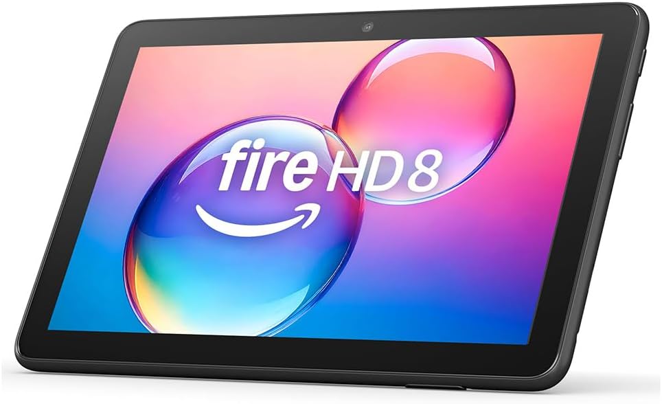 Amazon Fire HD 8 tablet (newest gen), 8" HD Display, 3 GB memory, 32 GB, designed for portable entertainment, Black, (2024 release) – with ads