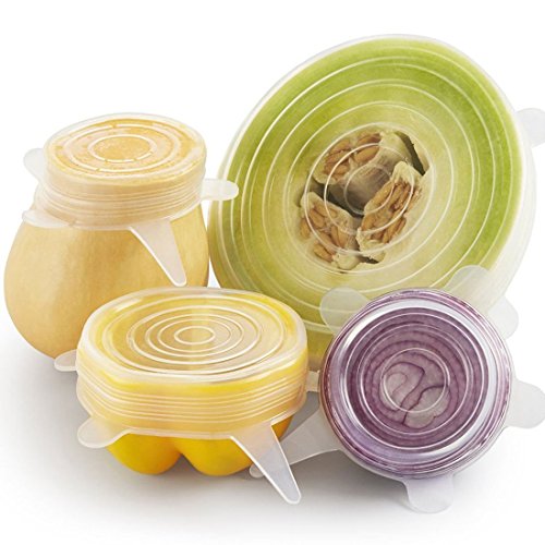 GA Homefavor Silikon-Stretch-Deckel Set 6 teilige BPA-freie Abdeckungen Wiederverwendbare Silikondeckel für Behälter, Schalen, Tassen - 3