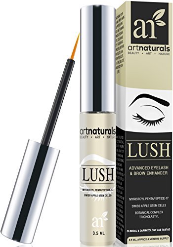Best Eyelash Growth Serum (3.5ml) - Thicker, Longer Eyelashes & Eyebrows with LUSH By Art Naturals, No Irritation, Dermatologist Tested Product, Revolutionary Pentapeptide-17 & Swiss Apple Stem Cells